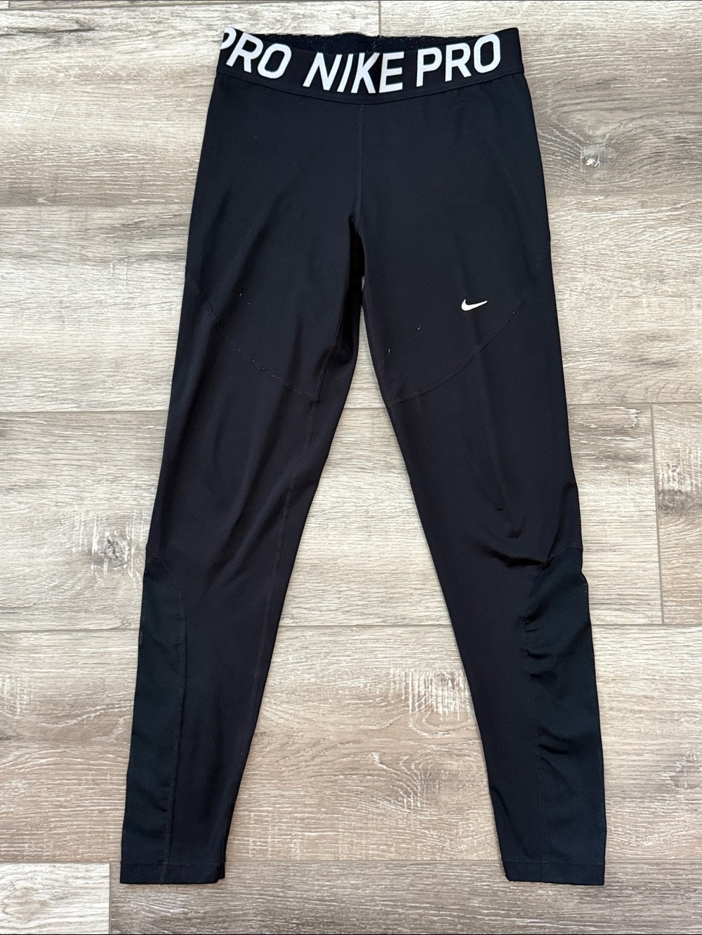 Nike Black Training Leggings with White Swoosh